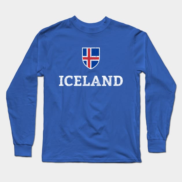 Vintage Iceland Soccer - Iceland Football Long Sleeve T-Shirt by vladocar